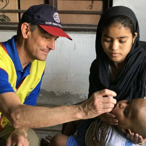 picture delivering a polio vaccination