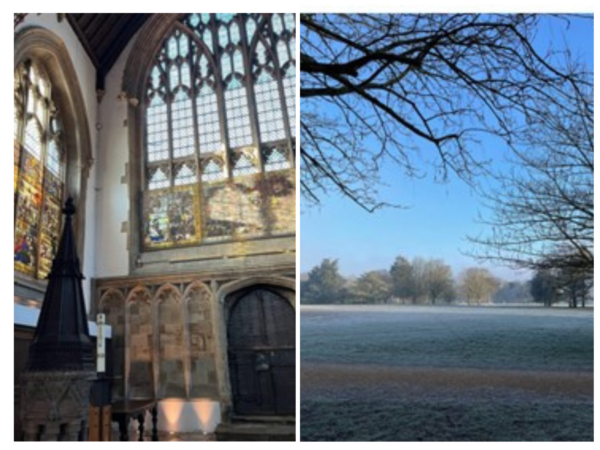 Wintertime views in Merton College Chapel and University Parks